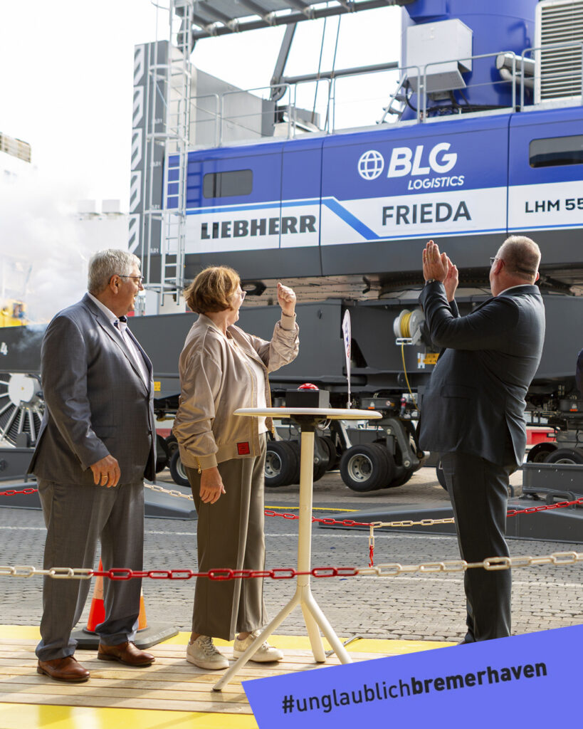 Namensgebund des Hafenmobilkrans Frieda